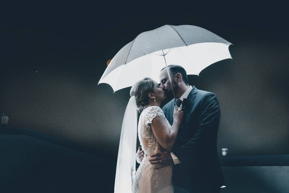 Couple under an umbrella