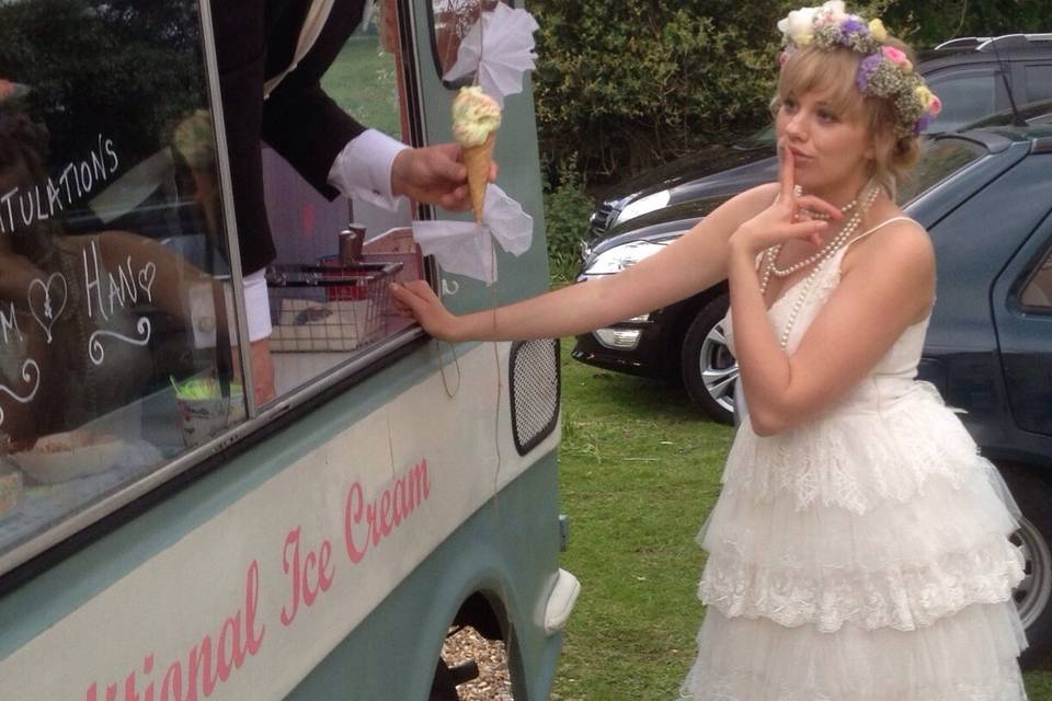 Ice cream groom - vintage van