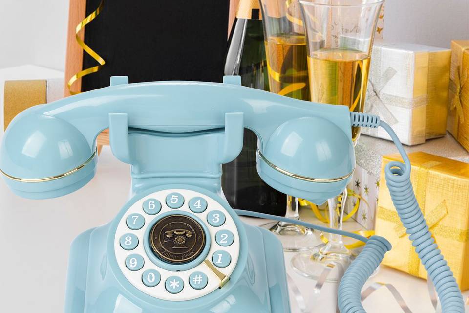 Blue vintage phone