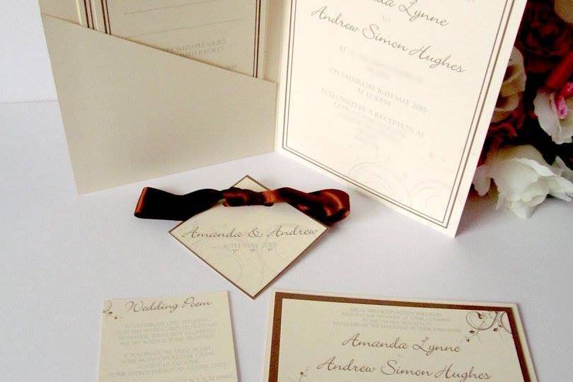 Chocolate and Ivory invites