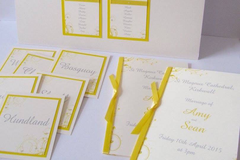 Yellow and Ivory table plan