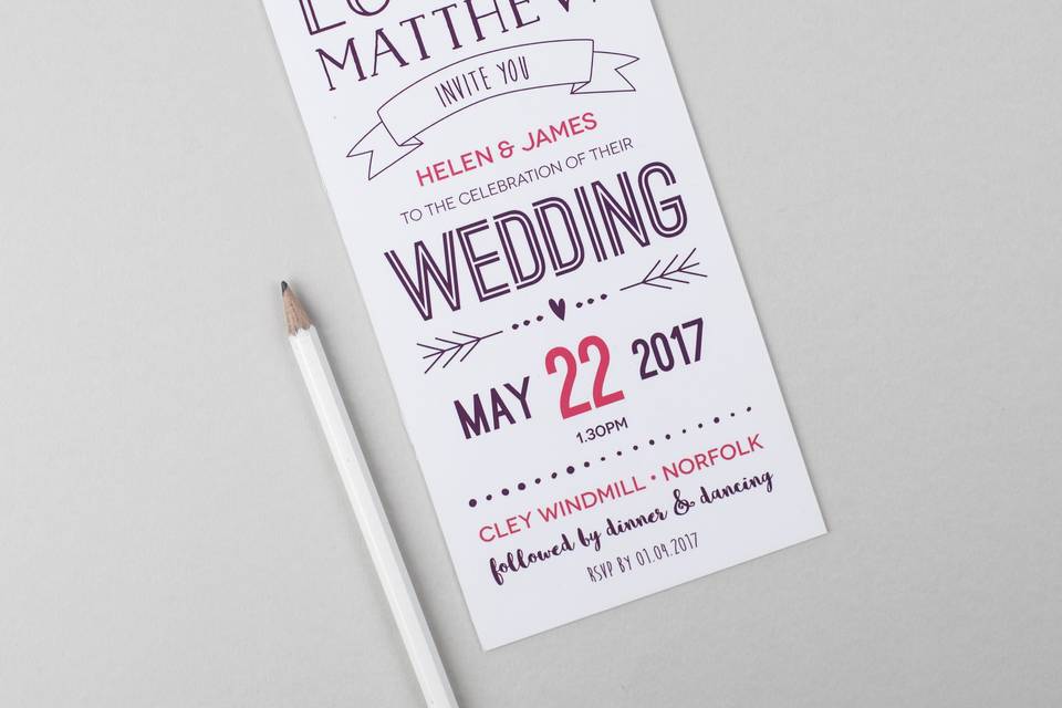 Typographic Wedding Invitation