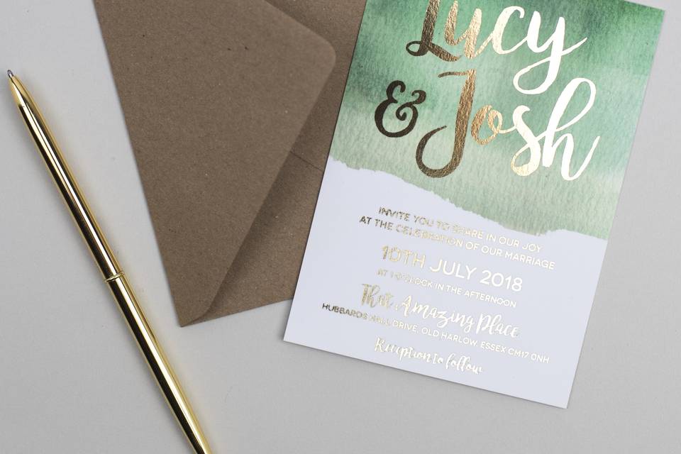 Foil Wedding Invitation