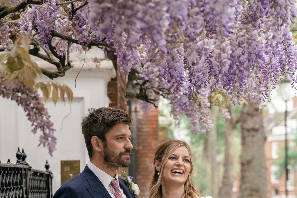 Couple under Flowers