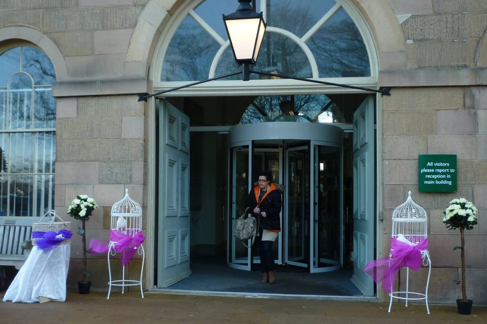 Wedding doves at The Dome Buxton