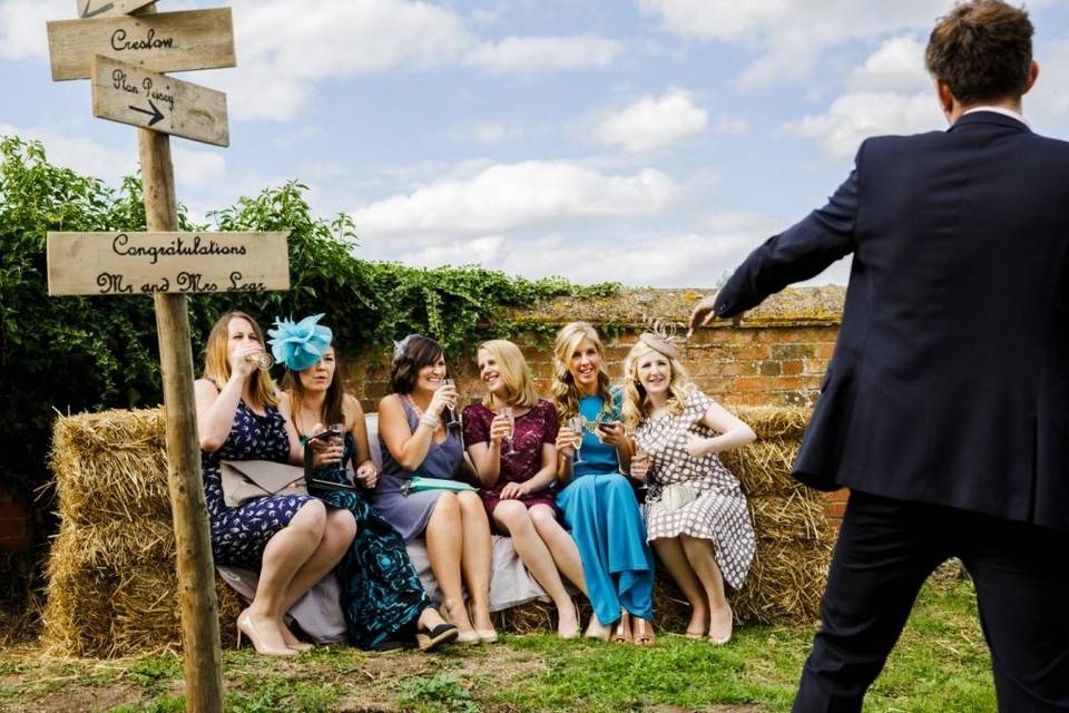 Straw bales are great for wedding photos.