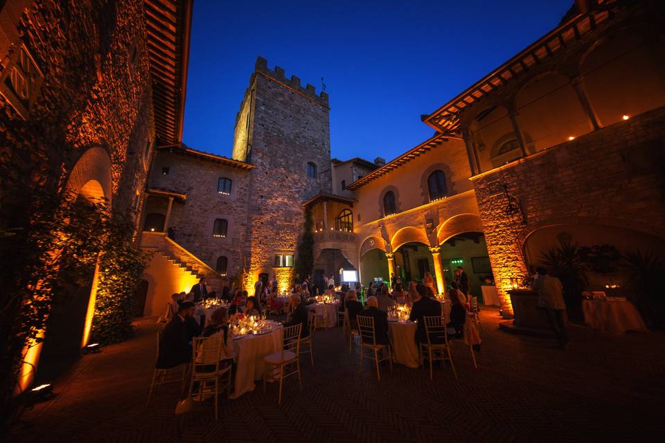 Inner courtyard at night