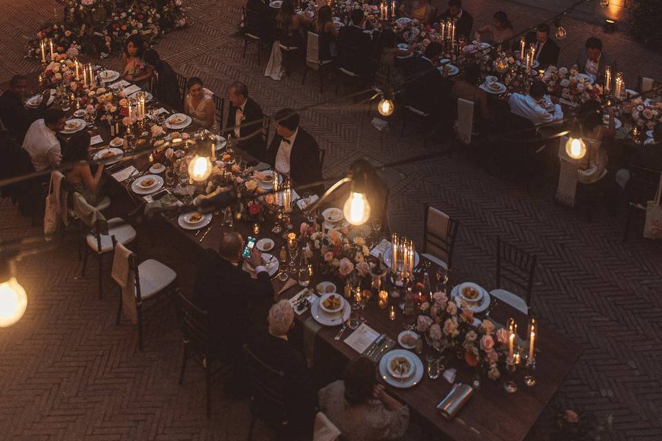 Inner courtyard dinner