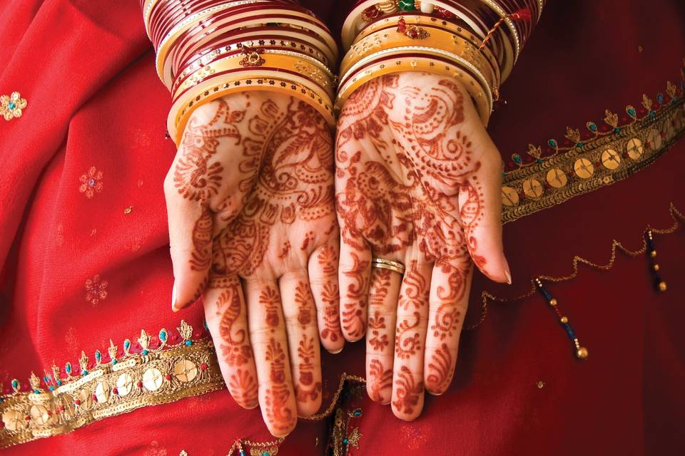Henna Hands for Wedding Celebration