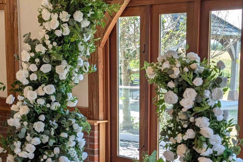 Timeless greens and white