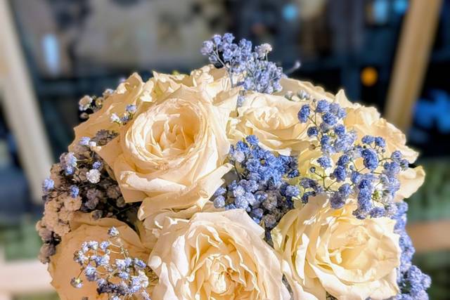 Bridal Bouquet Blue and white
