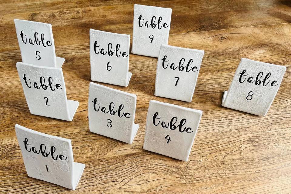 Clay Table Numbers