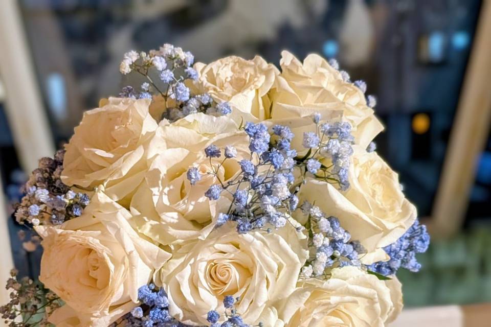 Top of Bridal Bouquet Blue