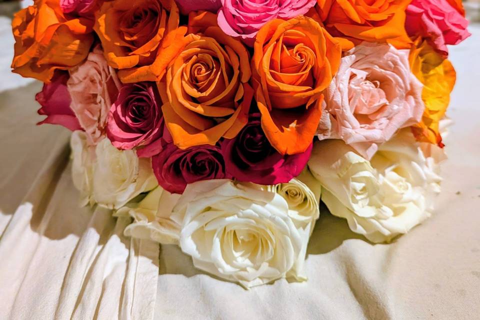 Colourful Rose Centre Piece