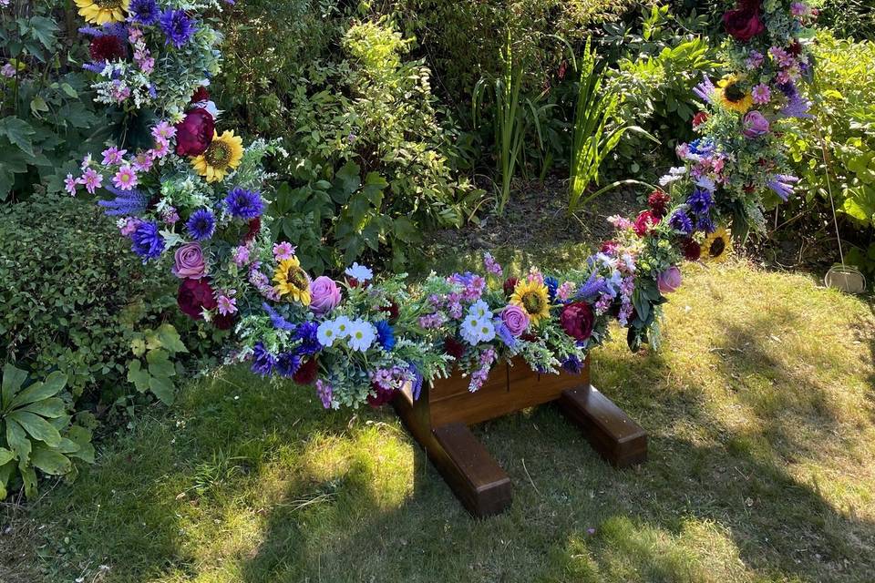 Mixed flower arch hire