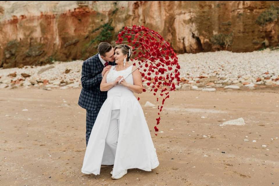 Rose petals umbrella