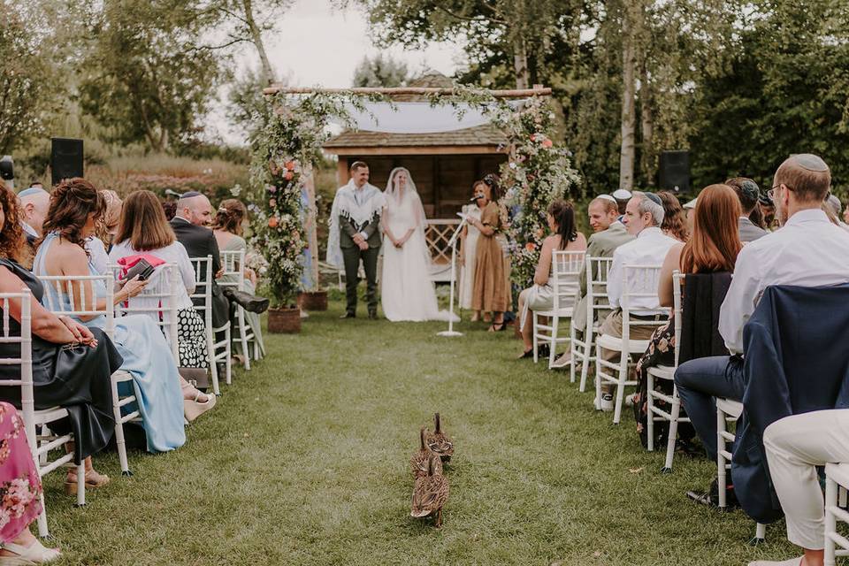 The Ducks during ceremony