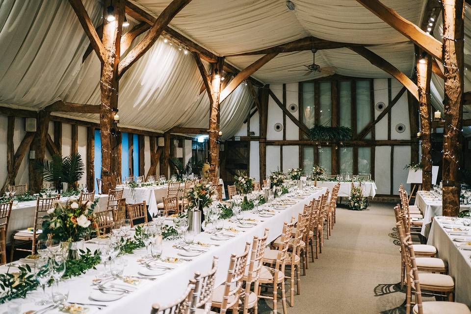 Rustic Barn set for dinner