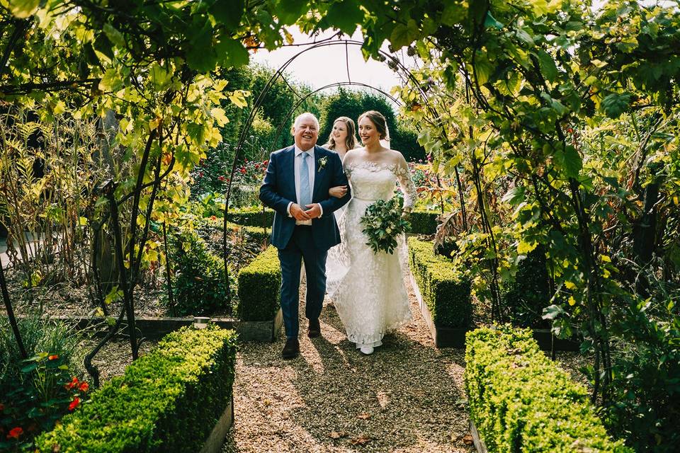 Bride on way to ceremony