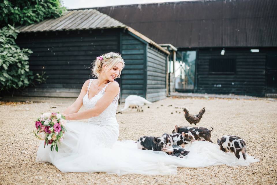 Bride with piggies