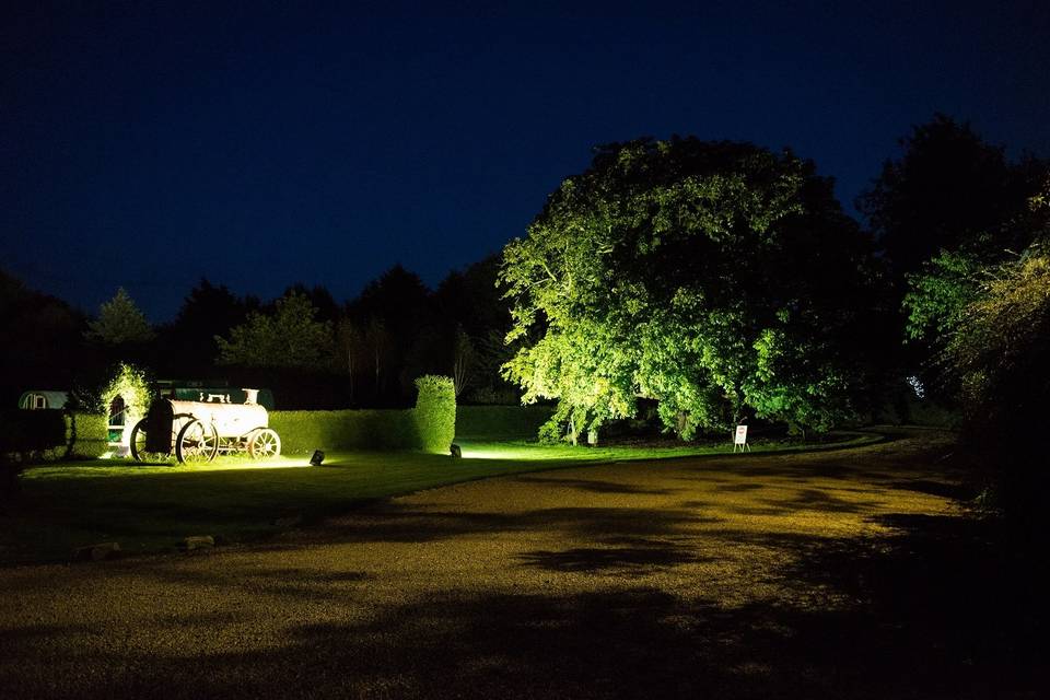 Courtyard at night