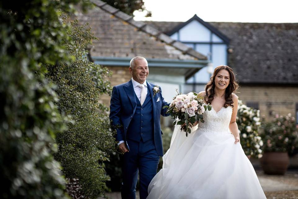 Bride on way to ceremony