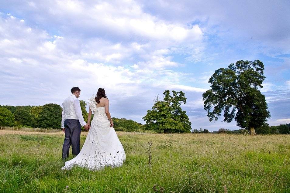 Bride and Groom in the Grounds