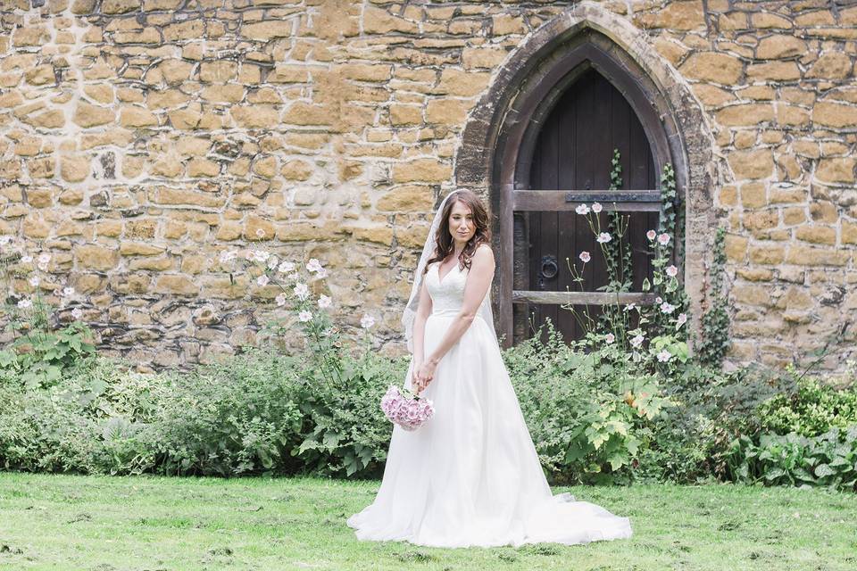 Posing with the bouquet