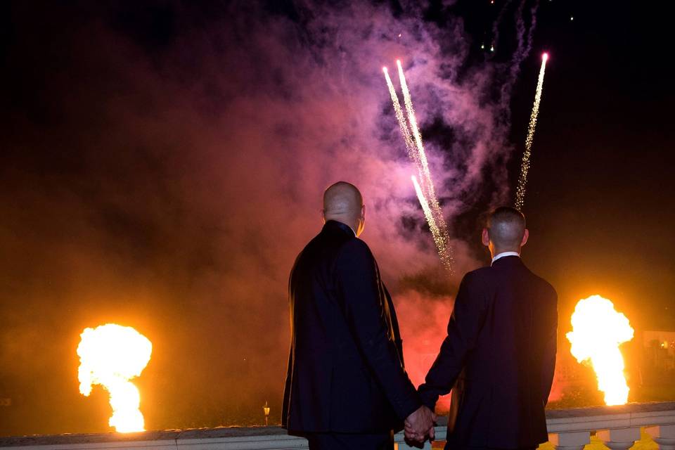 Flames with Fireworks