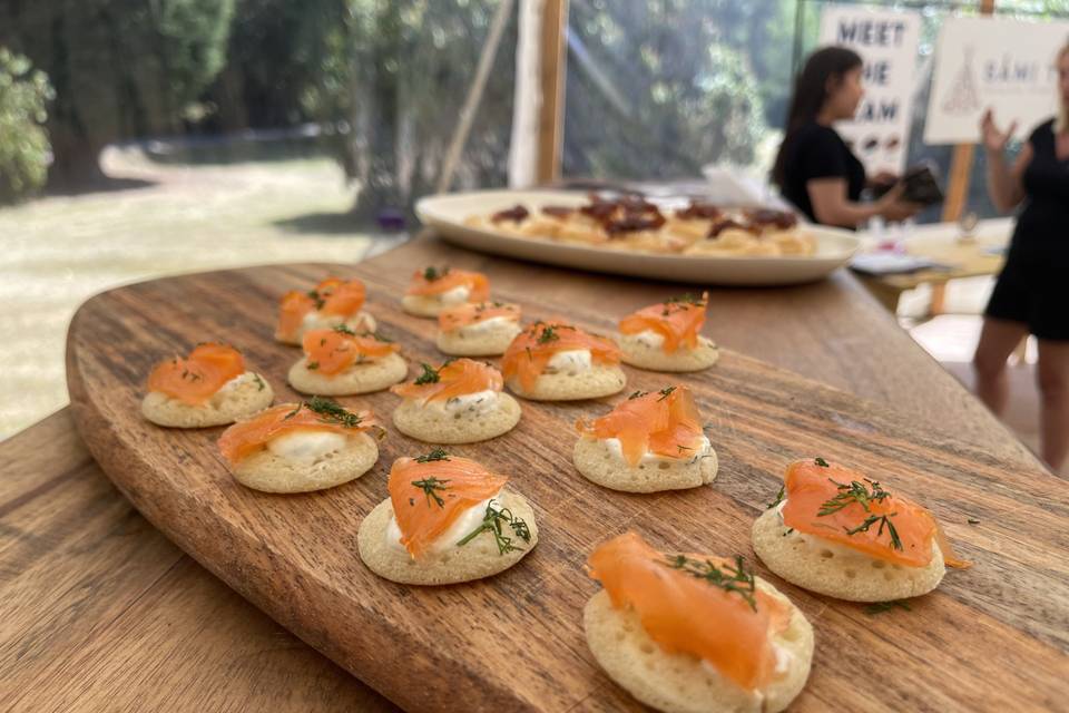 Salmon Blinis