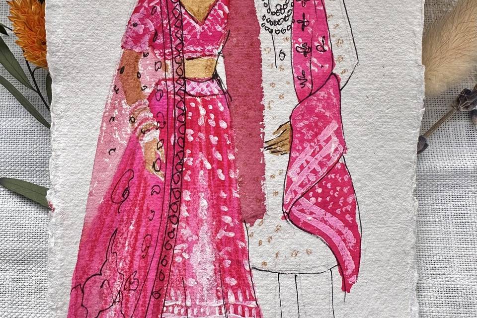 Asian Wedding Illustration