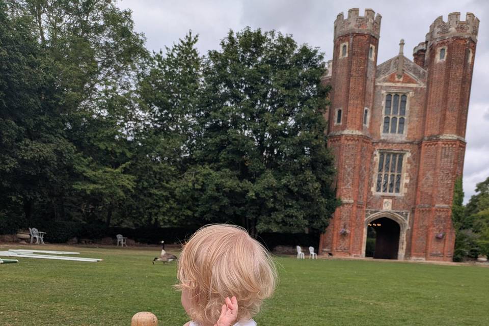 Playing on the lawn