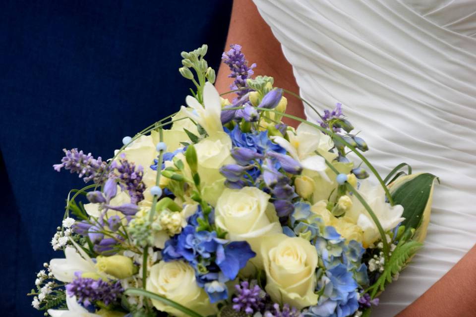 Freesia and rose bouquet