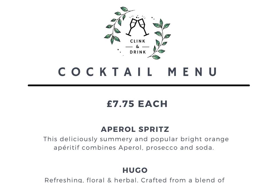 2024 Cocktail Menu