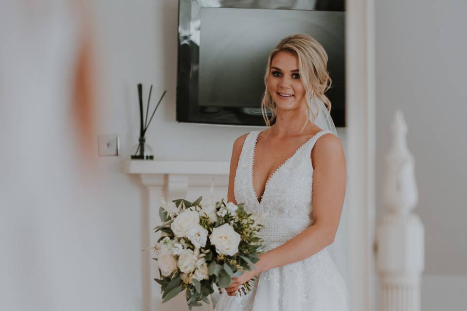 Reflection bridal portrait