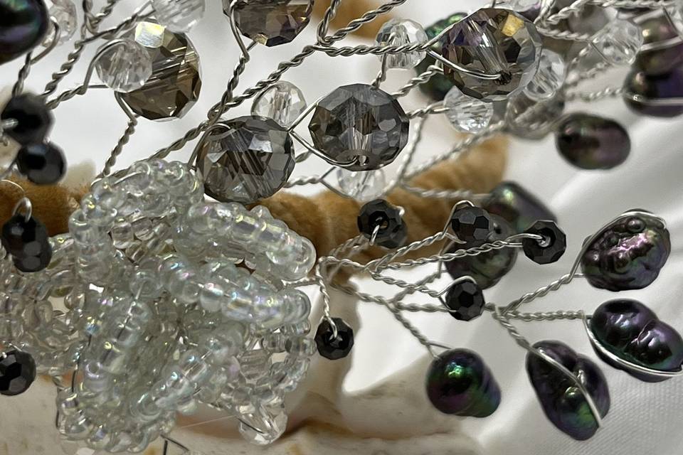 Close up of pearls & crystals