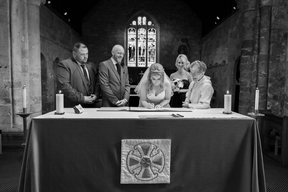 Signing the register