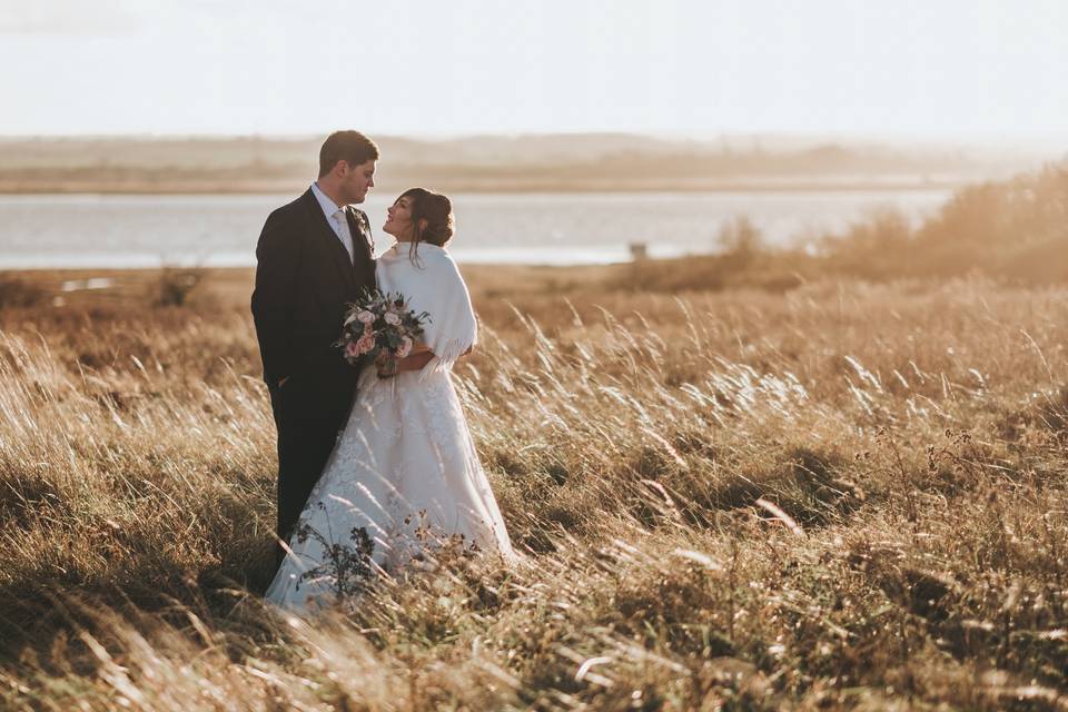 Coastal winter wedding Kent