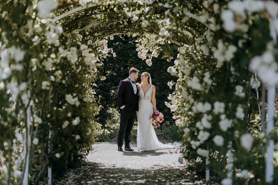 Wedding garden rose arch