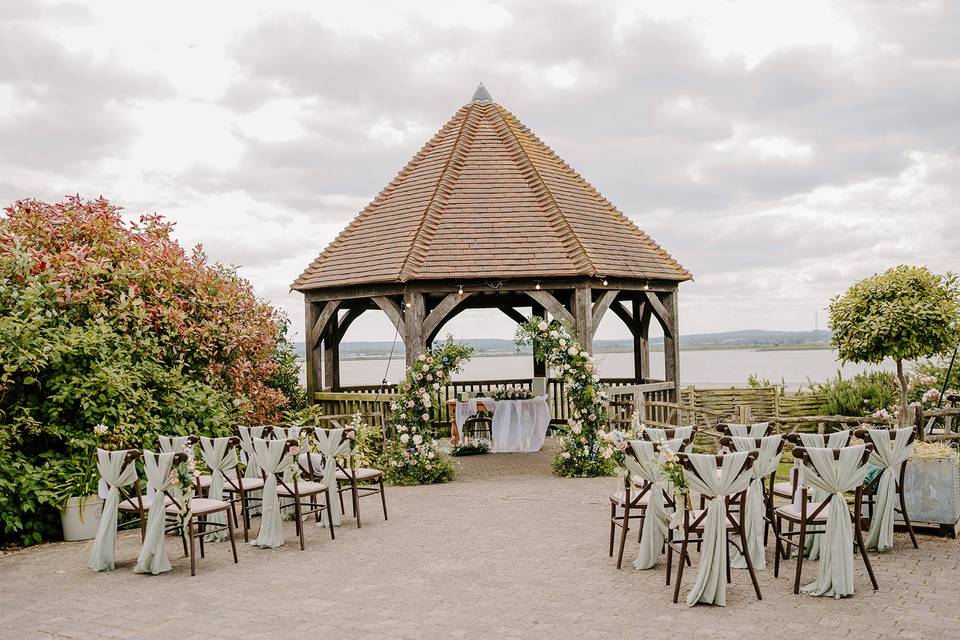 Intimate Oak Gazebo ceremony