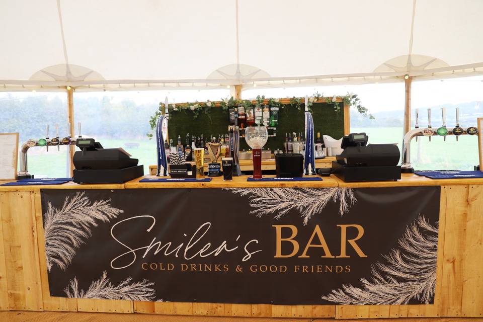 Wooden marquee bar