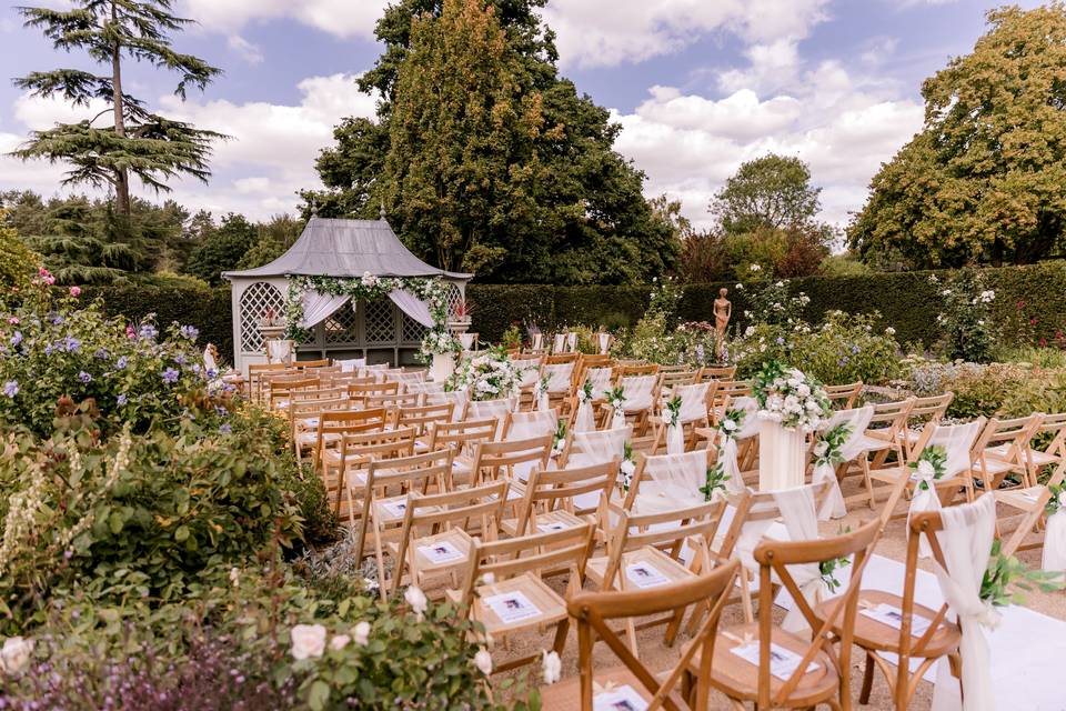 A ceremony in the gardens