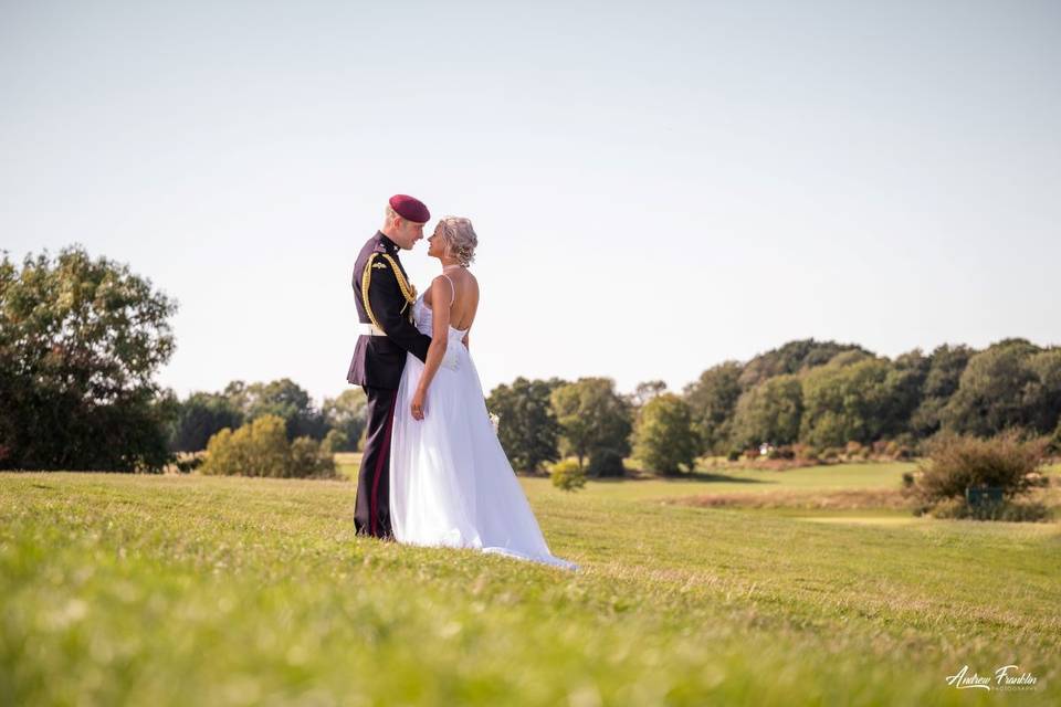 Newlyweds soaking in the sun