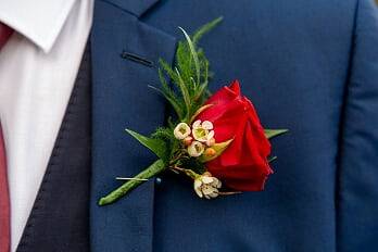 Single rose buttonhole