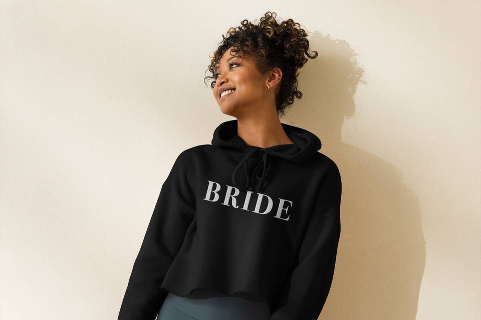 Bride cropped hoodie