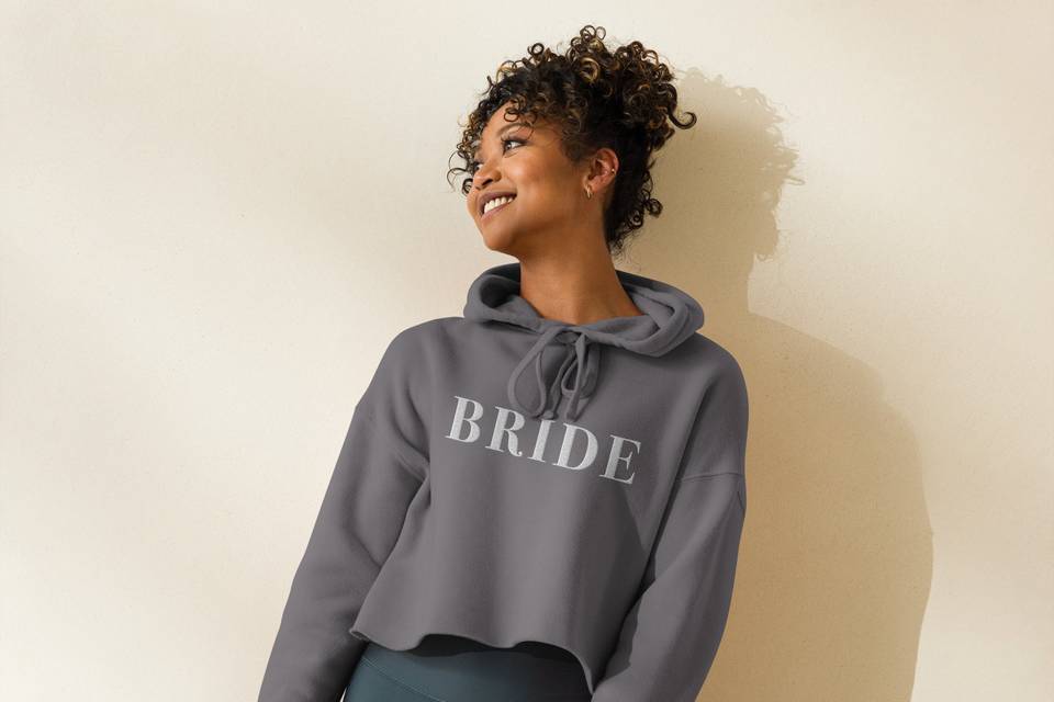 Bride cropped hoodie