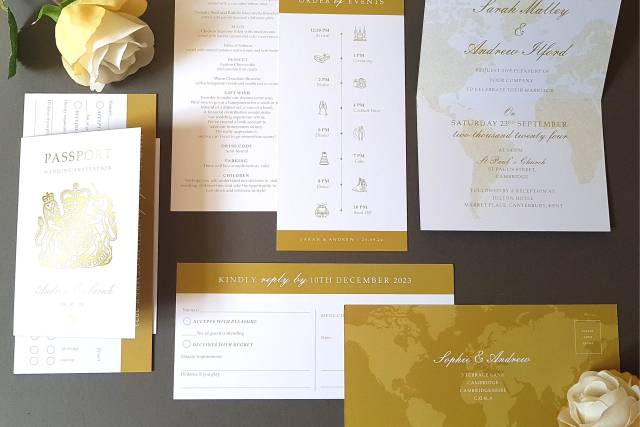 Passport wedding invitation