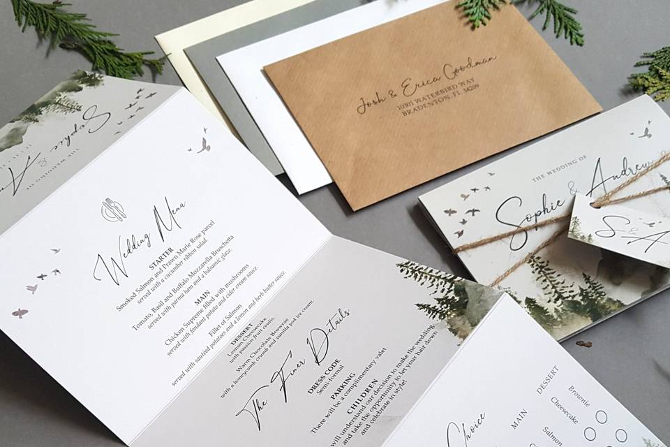 Woodland wedding invitation