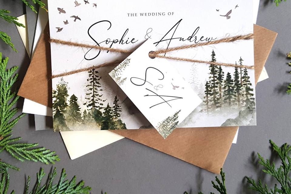 Woodland wedding invitation