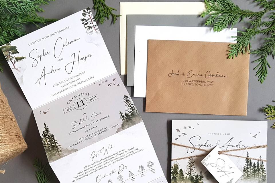 Woodland wedding invitation